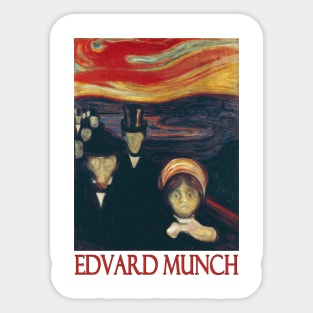 Anxiety (1894) by Edvard Munch Sticker